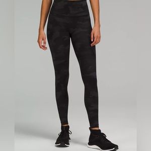 Lululemon wunder under train pants in dark camo